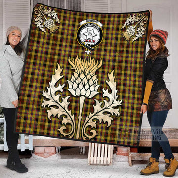 Jardine Tartan Quilt with Family Crest and Golden Thistle Style