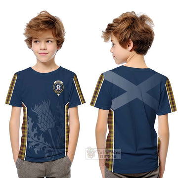 Jardine Tartan Kid T-Shirt with Family Crest and Scottish Thistle Vibes Sport Style