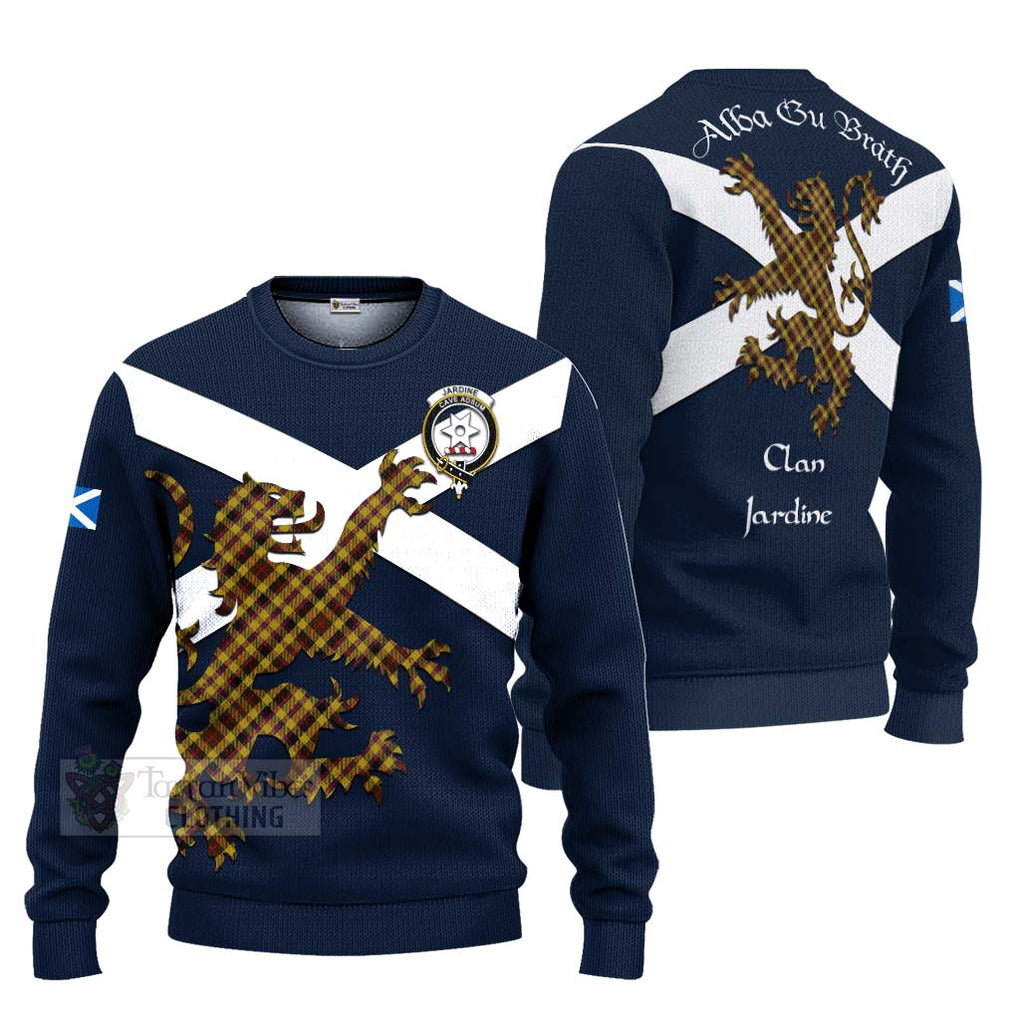 Tartan Vibes Clothing Jardine Tartan Lion Rampant Knitted Sweater – Proudly Display Your Heritage with Alba Gu Brath and Clan Name