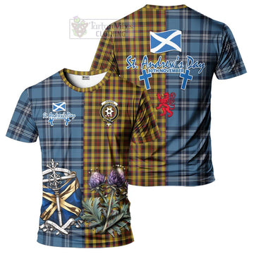 Jardine Tartan T-Shirt Happy St. Andrew's Day Half Tartan Style