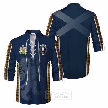 Jardine Tartan Ghillie Kilt Shirt with Family Crest and Lion Rampant Vibes Sport Style Men - Tartan Vibes Clothing