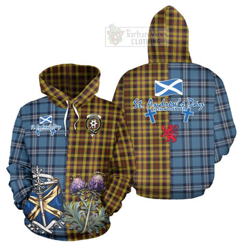 Jardine Tartan Hoodie Happy St. Andrew's Day Half Tartan Style