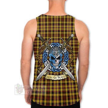 Jardine Tartan Men's Tank Top with Family Crest Celtic Skull Style