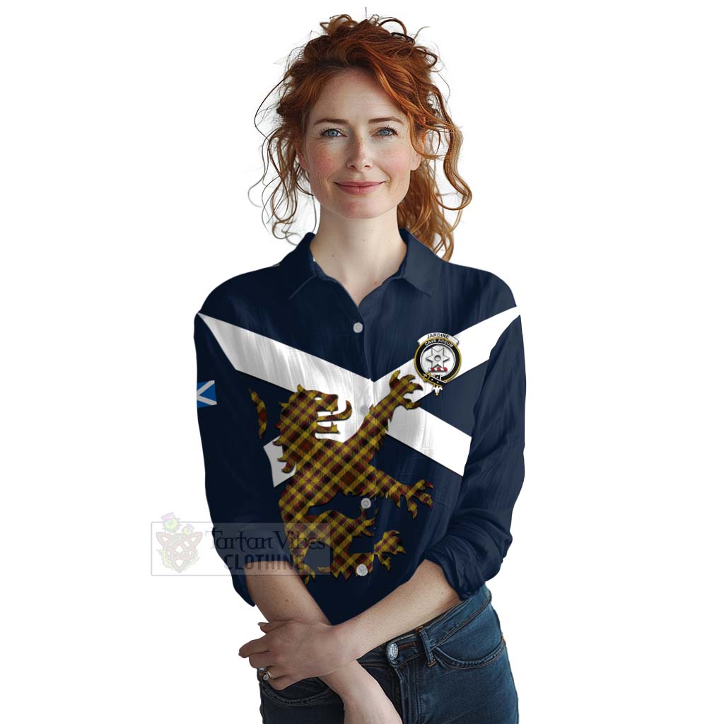 Tartan Vibes Clothing Jardine Tartan Lion Rampant Women's Casual Shirt Proudly Display Your Heritage with Alba Gu Brath and Clan Name