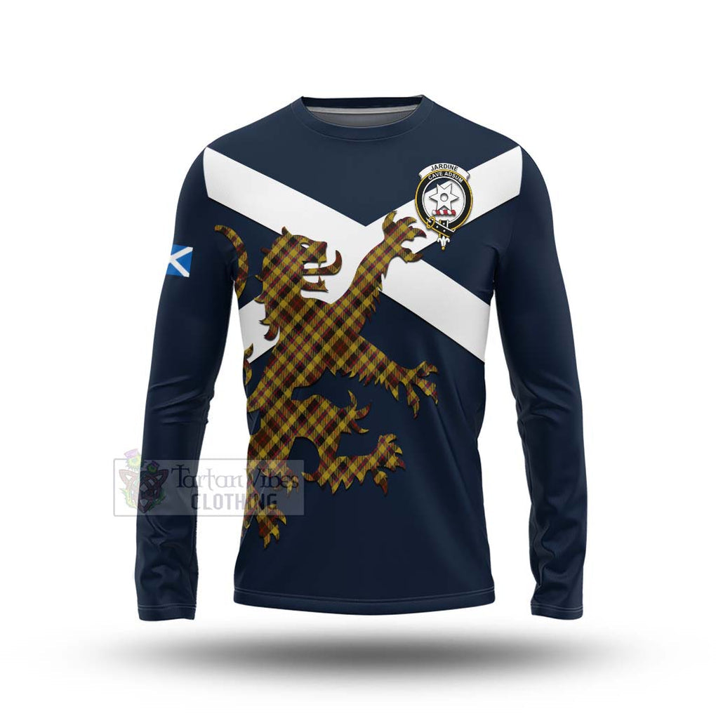 Tartan Vibes Clothing Jardine Tartan Lion Rampant Long Sleeve T-Shirt – Proudly Display Your Heritage with Alba Gu Brath and Clan Name