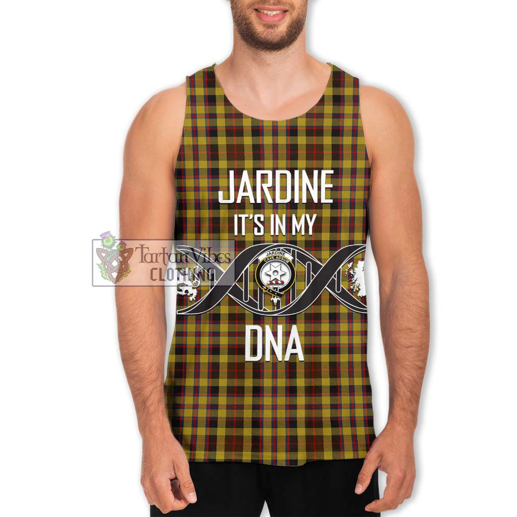 Jardine Tartan Men's Tank Top with Family Crest DNA In Me Style Men - Tartanvibesclothing Shop