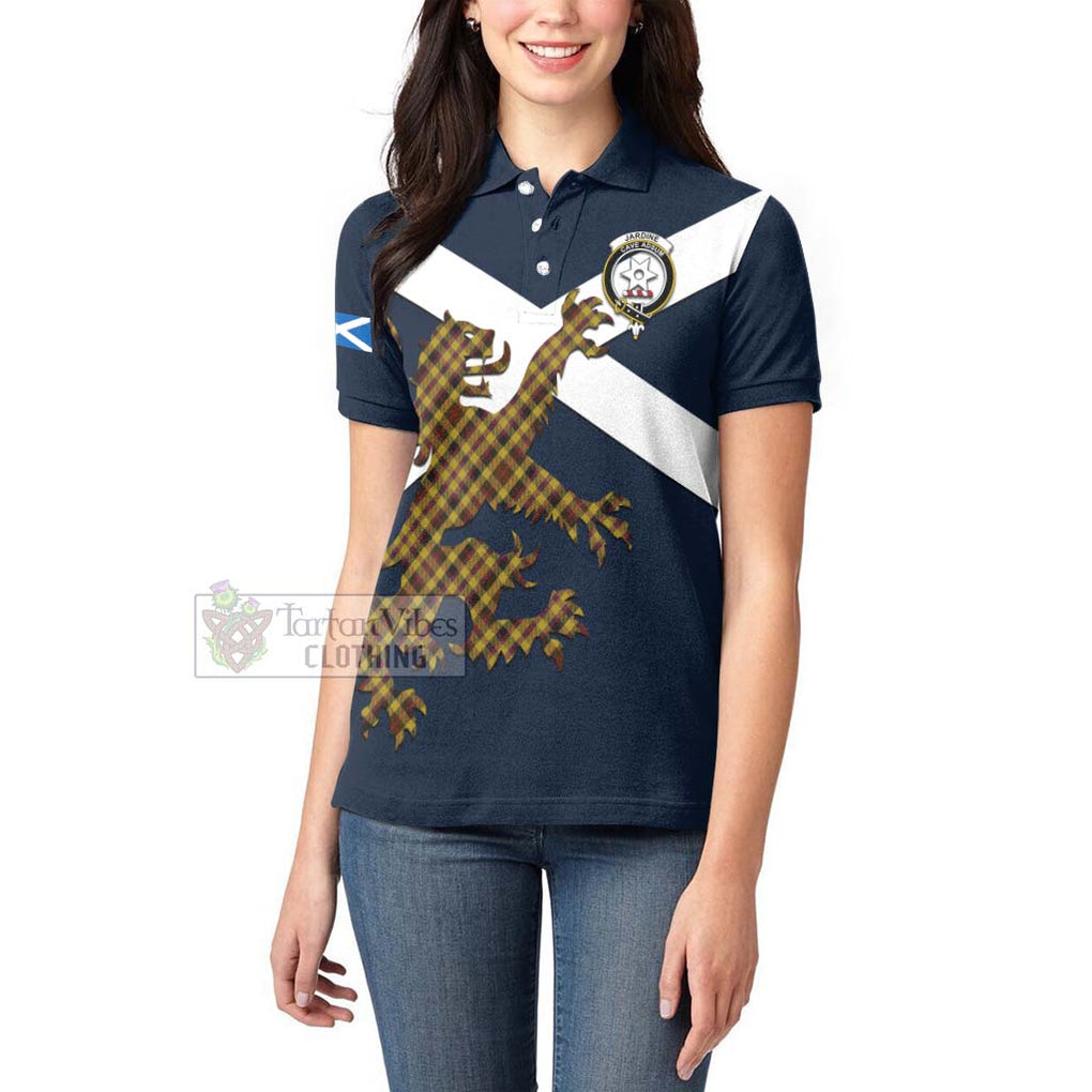 Tartan Vibes Clothing Jardine Tartan Lion Rampant Women's Polo Shirt – Proudly Display Your Heritage with Alba Gu Brath and Clan Name