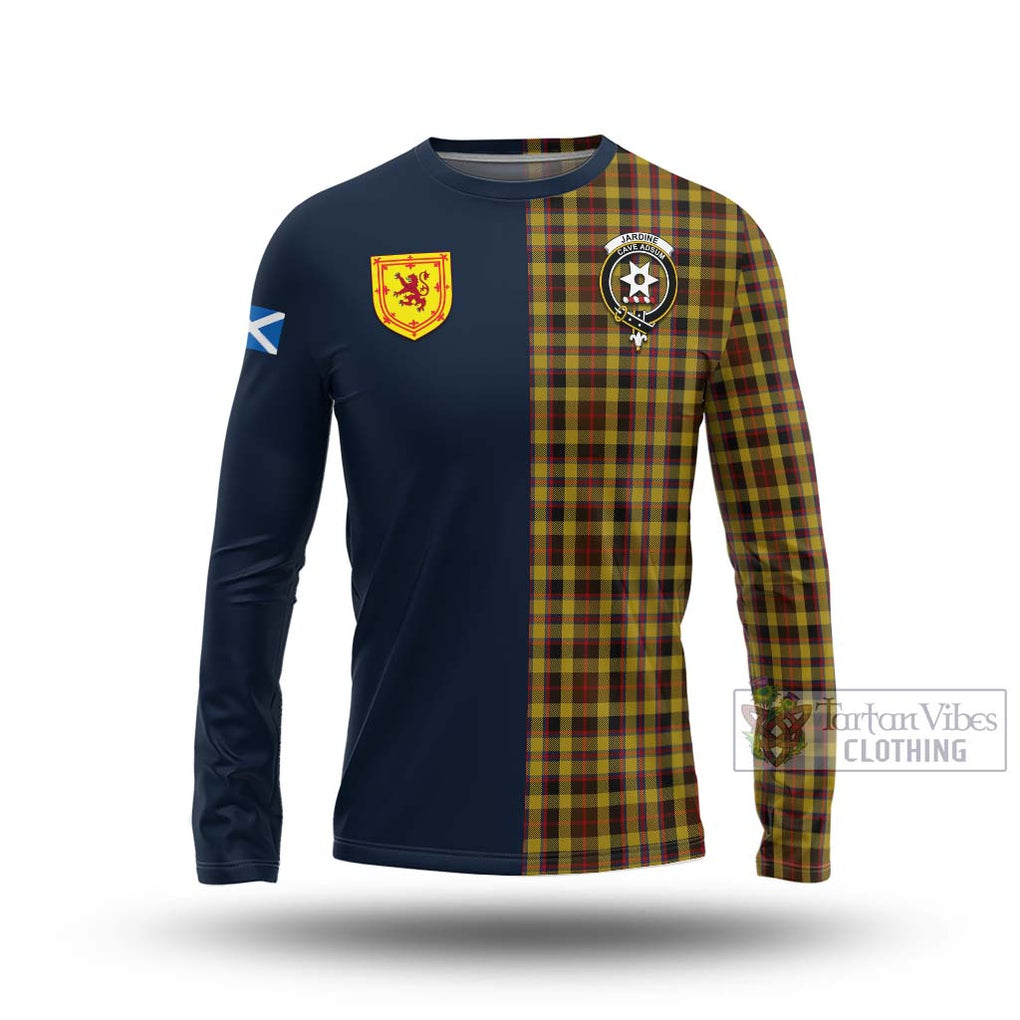 Tartan Vibes Clothing Jardine Tartan Long Sleeve T-Shirt with Scottish Lion Royal Arm Half Style