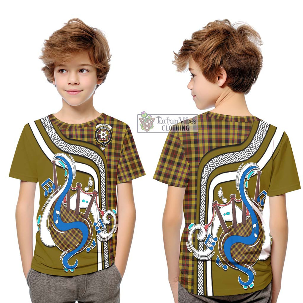 Tartan Vibes Clothing Jardine Tartan Kid T-Shirt with Epic Bagpipe Style