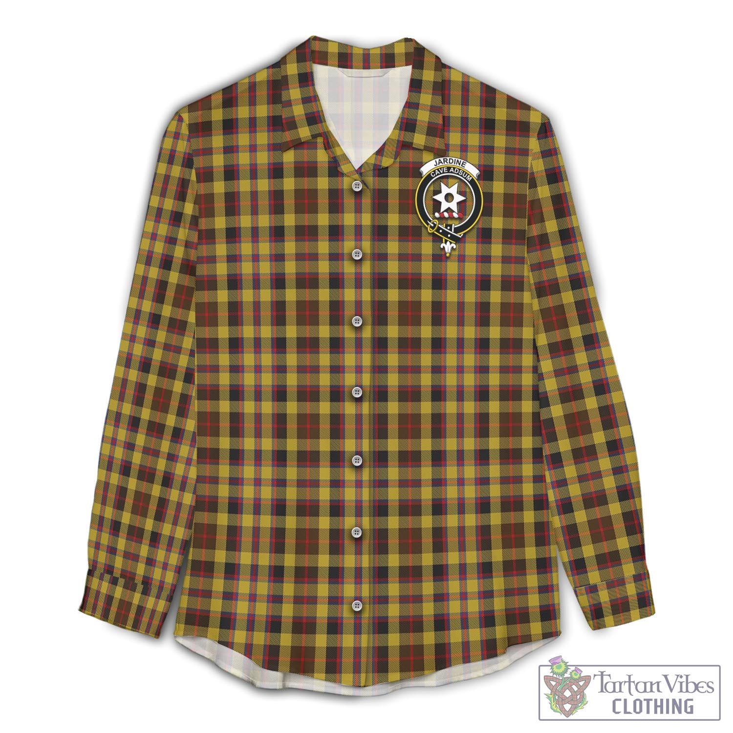 Tartan Vibes Clothing Jardine Tartan Womens Casual Shirt with Family Crest