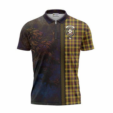 Jardine Tartan Family Crest Zipper Polo Shirt Alba Gu Brath Be Brave Lion Ancient Style Unisex - Tartan Vibes Clothing