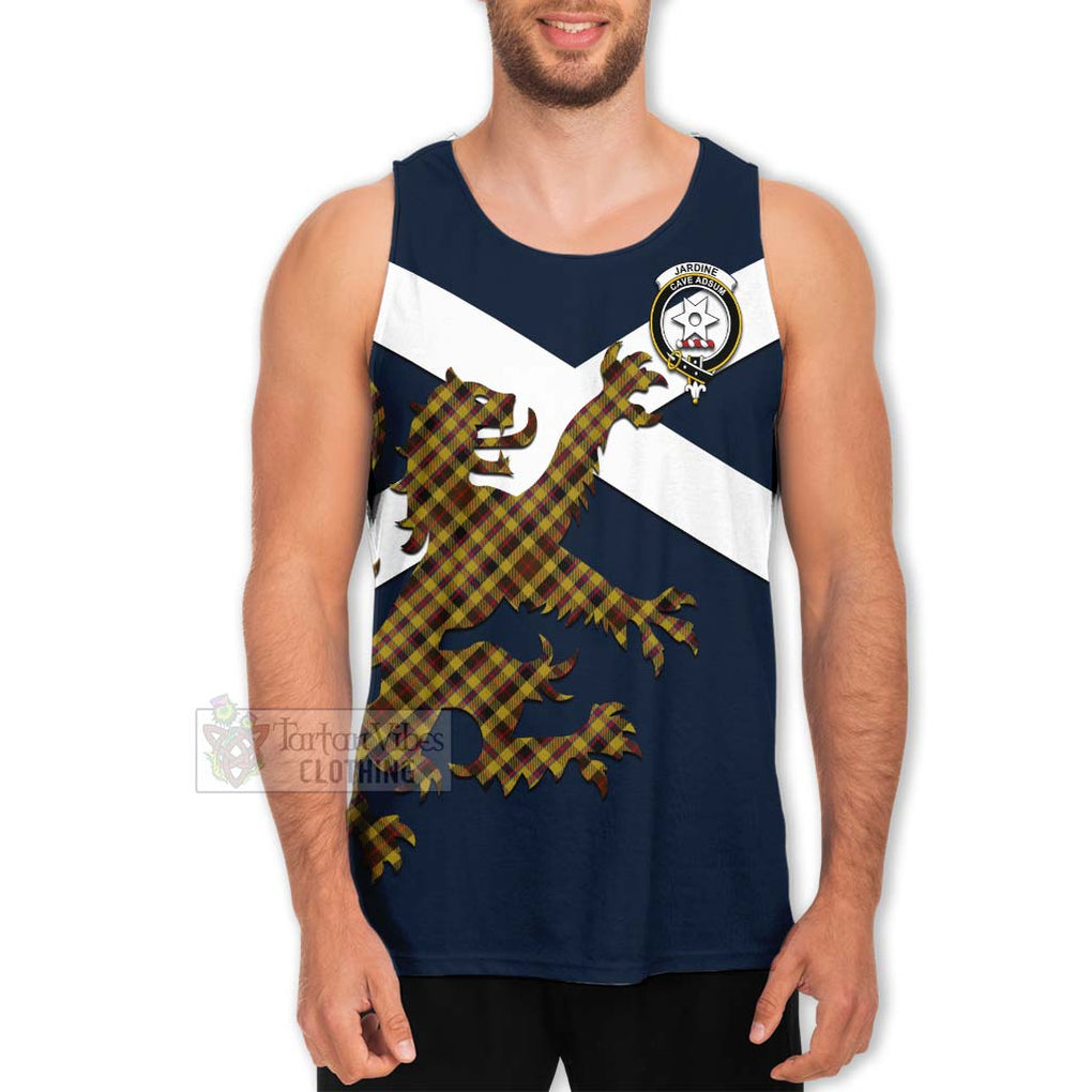 Tartan Vibes Clothing Jardine Tartan Lion Rampant Men's Tank Top – Proudly Display Your Heritage with Alba Gu Brath and Clan Name