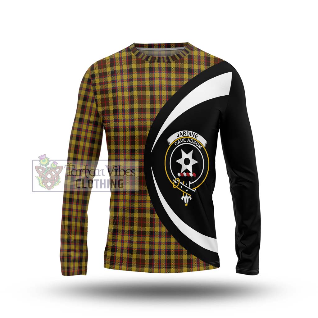 Jardine Tartan Long Sleeve T-Shirt with Family Crest Circle Style Unisex - Tartan Vibes Clothing