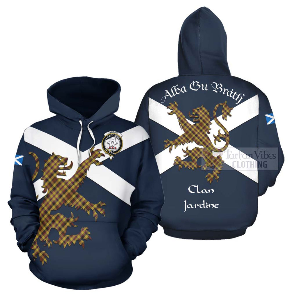 Tartan Vibes Clothing Jardine Tartan Lion Rampant Hoodie – Proudly Display Your Heritage with Alba Gu Brath and Clan Name