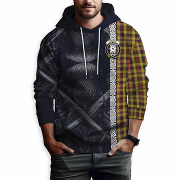 Jardine Tartan Hoodie with Family Crest Cross Sword Thistle Celtic Vibes