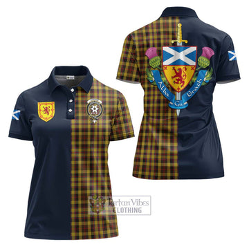 Jardine Tartan Women's Polo Shirt Alba with Scottish Lion Royal Arm Half Style