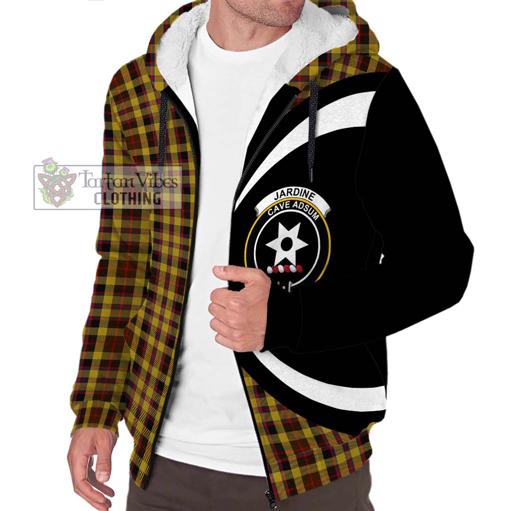 Jardine Tartan Sherpa Hoodie with Family Crest Circle Style Unisex S - Tartan Vibes Clothing