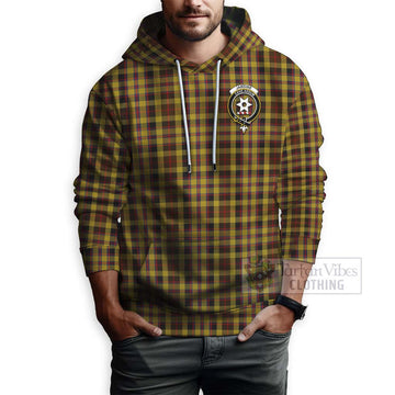 Jardine Tartan Hoodie with Family Crest and Bearded Skull Holding Bottles of Whiskey