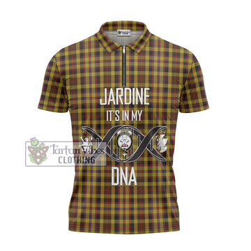 Jardine Tartan Zipper Polo Shirt with Family Crest DNA In Me Style