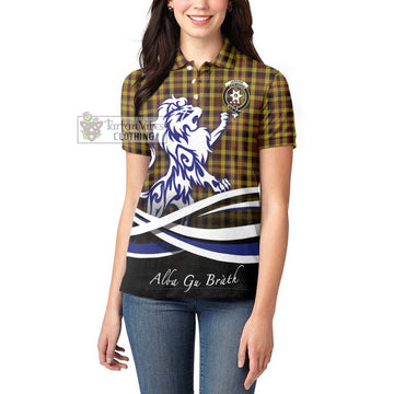 Jardine Tartan Women's Polo Shirt with Alba Gu Brath Regal Lion Emblem