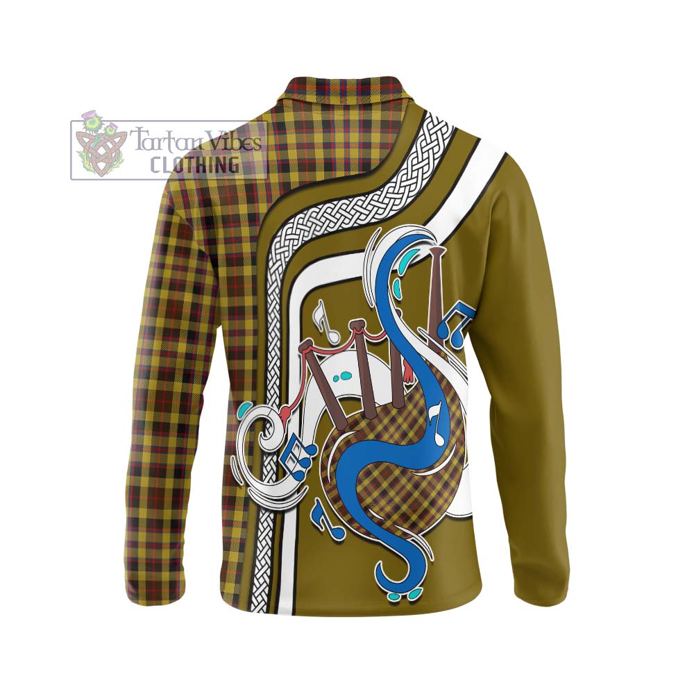 Tartan Vibes Clothing Jardine Tartan Long Sleeve Polo Shirt with Epic Bagpipe Style