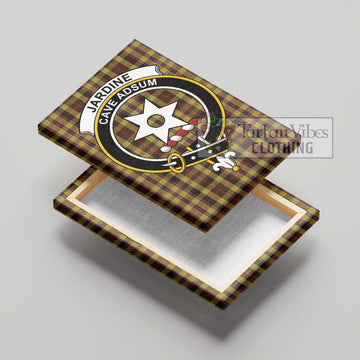 Jardine Tartan Canvas Print Wall Art with Family Crest