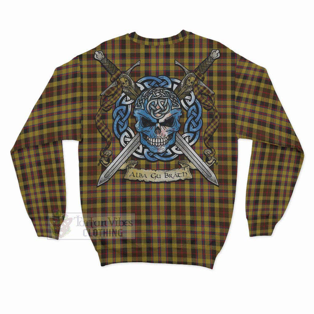 Tartan Vibes Clothing Jardine Tartan Sweatshirt with Family Crest Celtic Skull Style