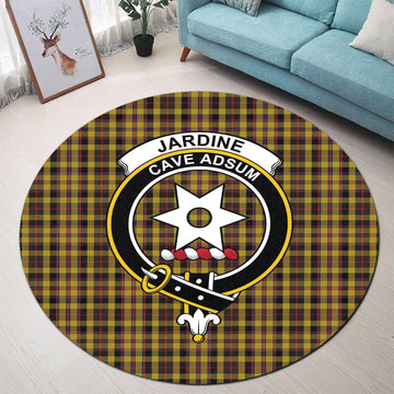 Jardine Tartan Round Rug with Family Crest