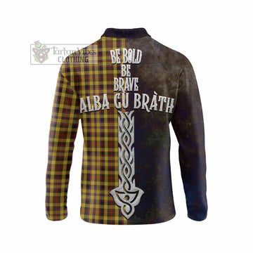 Jardine Tartan Family Crest Long Sleeve Polo Shirt Alba Gu Brath Be Brave Lion Ancient Style - Tartan Vibes Clothing
