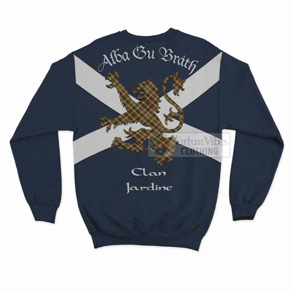 Tartan Vibes Clothing Jardine Tartan Lion Rampant Sweatshirt – Proudly Display Your Heritage with Alba Gu Brath and Clan Name