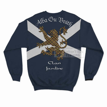 Jardine Tartan Lion Rampant Sweatshirt  Proudly Display Your Heritage with Alba Gu Brath and Clan Name