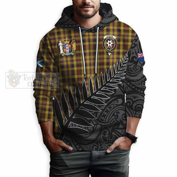 Jardine Crest Tartan Hoodie with New Zealand Silver Fern Half Style