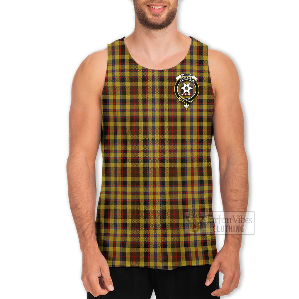 Tartan Vibes Clothing Jardine Tartan Men's Tank Top with Family Crest Celtic Skull Style