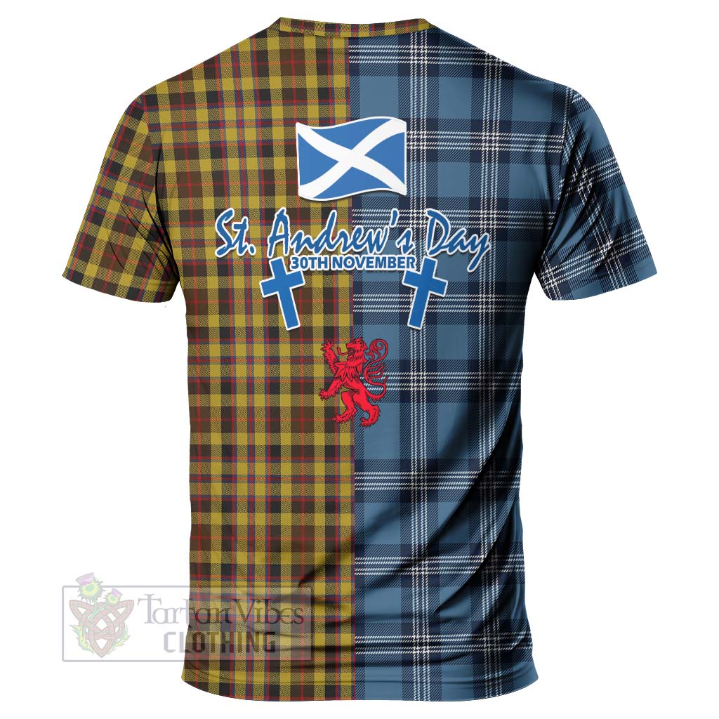 Tartan Vibes Clothing Jardine Tartan T-Shirt Happy St. Andrew's Day Half Tartan Style