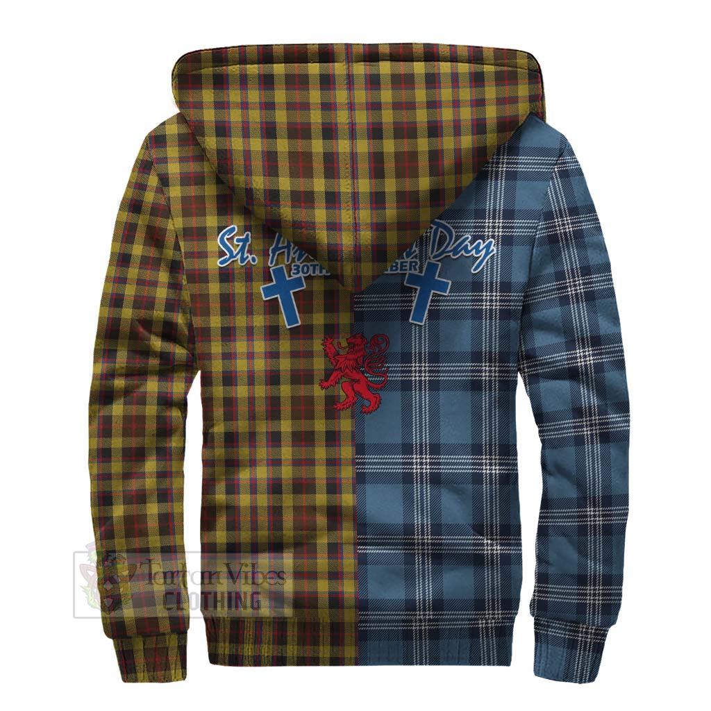 Tartan Vibes Clothing Jardine Tartan Sherpa Hoodie Happy St. Andrew's Day Half Tartan Style