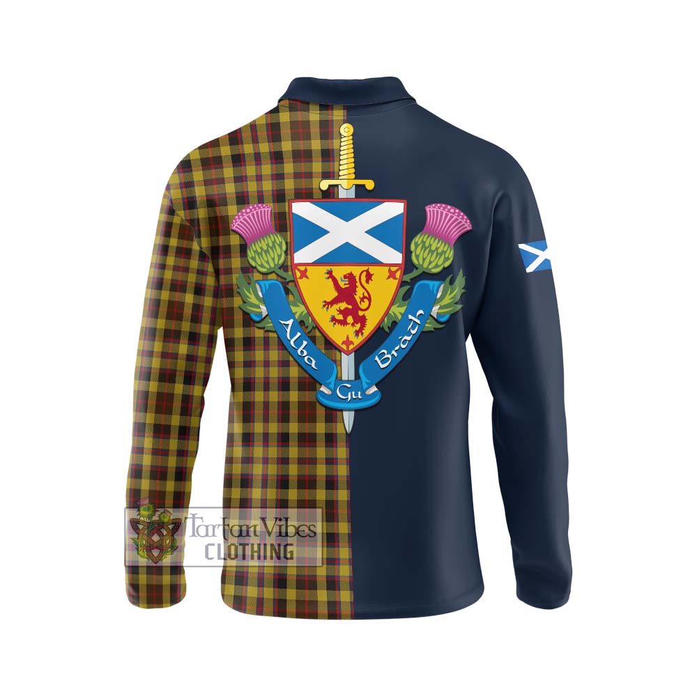 Tartan Vibes Clothing Jardine Tartan Long Sleeve Polo Shirt with Scottish Lion Royal Arm Half Style