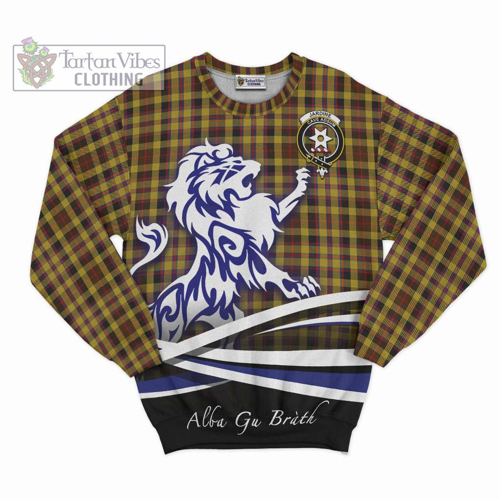 Jardine Tartan Sweatshirt with Alba Gu Brath Regal Lion Emblem - Tartanvibesclothing Shop