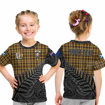 Jardine Crest Tartan Kid T-Shirt with New Zealand Silver Fern Half Style