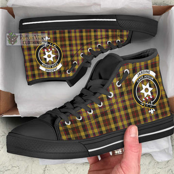 Jardine Tartan High Top Shoes with Family Crest