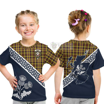 Jardine Tartan Kid T-Shirt Featuring Thistle and Scotland Map