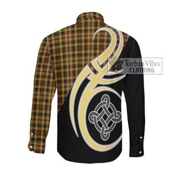 Jardine Tartan Long Sleeve Button Shirt with Family Crest and Celtic Symbol Style