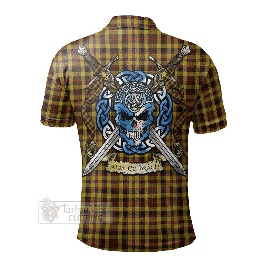 Tartan Vibes Clothing Jardine Tartan Polo Shirt with Family Crest Celtic Skull Style