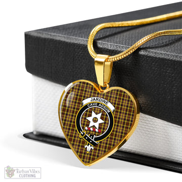 Jardine Tartan Heart Necklace with Family Crest