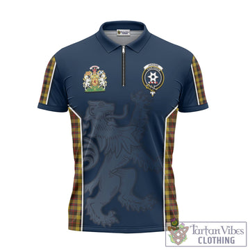 Jardine Tartan Zipper Polo Shirt with Family Crest and Lion Rampant Vibes Sport Style