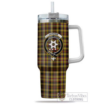 Jardine Tartan Tumbler with Handle with Family Crest