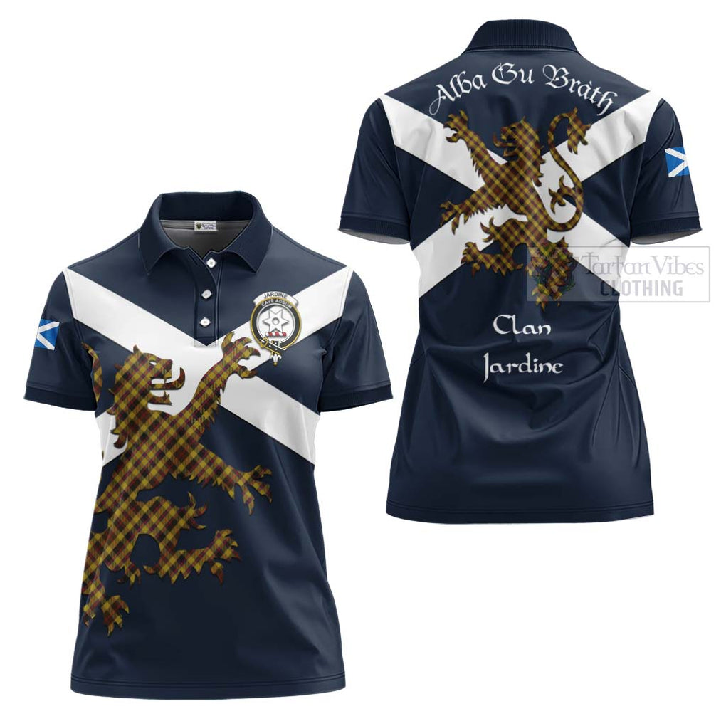 Tartan Vibes Clothing Jardine Tartan Lion Rampant Women's Polo Shirt – Proudly Display Your Heritage with Alba Gu Brath and Clan Name