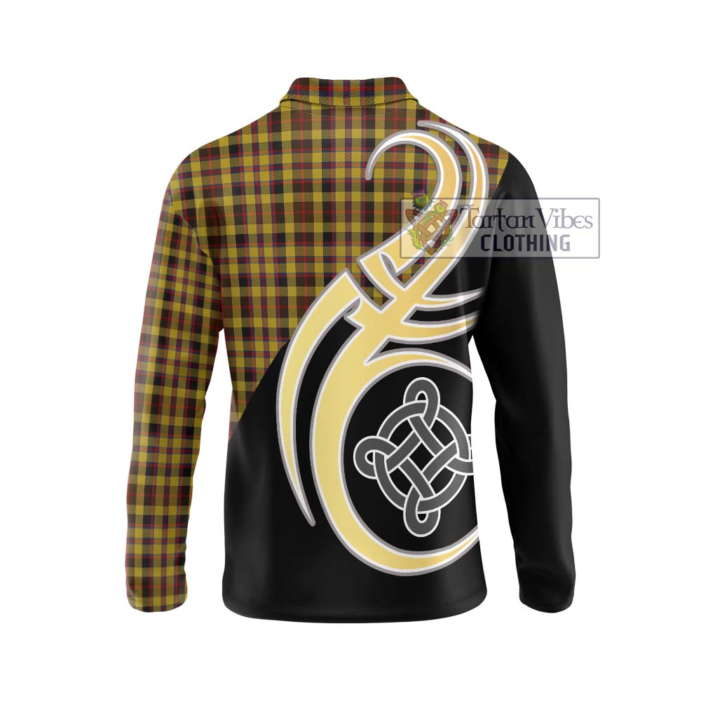 Jardine Tartan Long Sleeve Polo Shirt with Family Crest and Celtic Symbol Style - Tartan Vibes Clothing