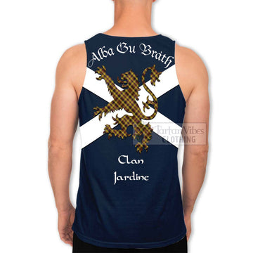 Jardine Tartan Lion Rampant Men's Tank Top  Proudly Display Your Heritage with Alba Gu Brath and Clan Name