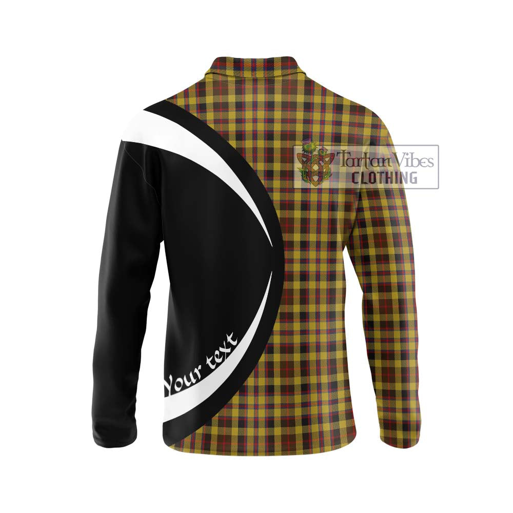 Jardine Tartan Long Sleeve Polo Shirt with Family Crest Circle Style - Tartan Vibes Clothing