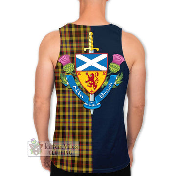 Jardine Tartan Men's Tank Top Alba with Scottish Lion Royal Arm Half Style